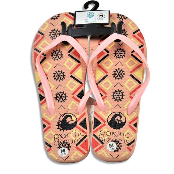 NWT Pacific Dreams Women's Beach Pool Casual Flip Flops - Picture 3 of 5